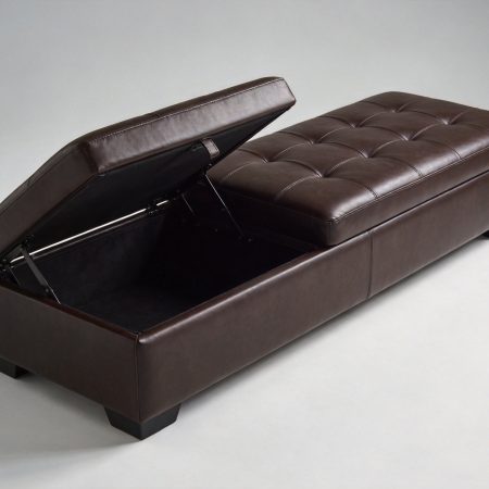Faux Leather Storage Ottoman Bench